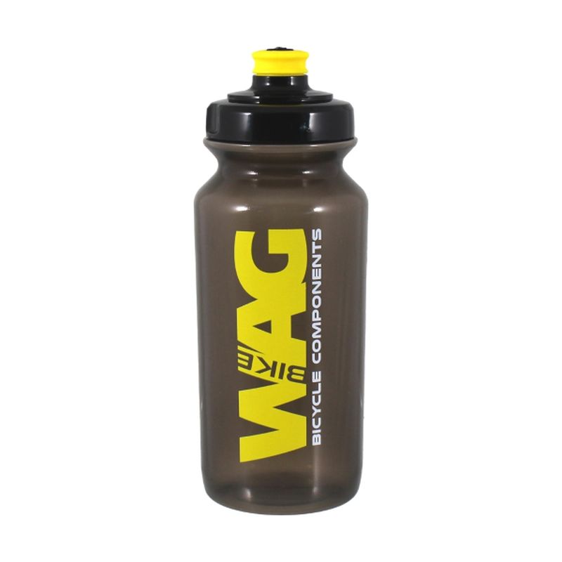 WAG - BORRACCIA SPORT 500 ML SENZA CAPSULA PROTETTIVA - NERO TRASPARENTE, LOGO WAG GIALLO