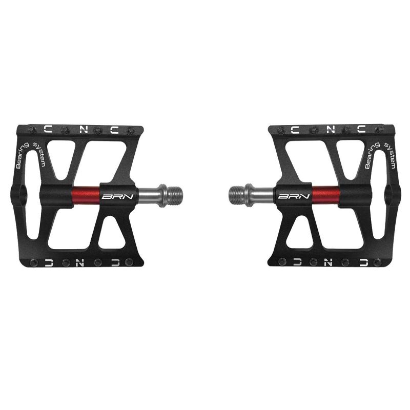 BRN - COPPIA PEDALI FLAT CNC 8 PINS ROSSI