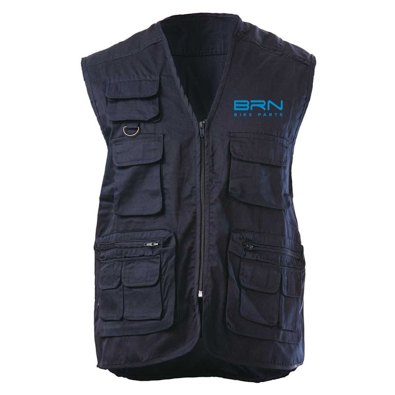 BRN - GILET BLU 9 TASCHE