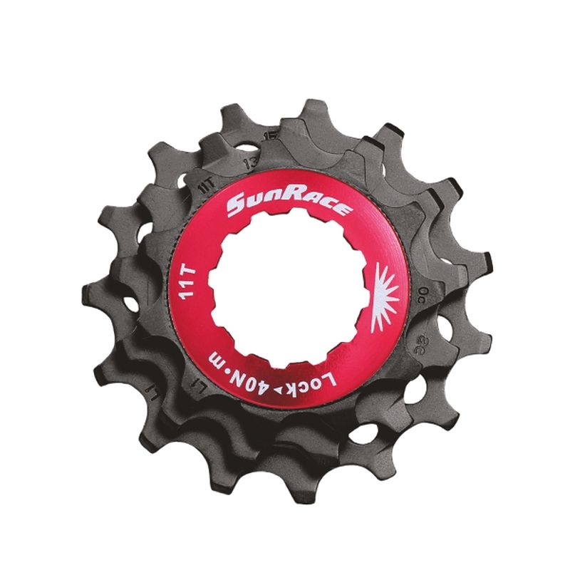 SUNRACE - KIT GHIERA + 3 PIGNONI PER CASSETTE SUNRACE 11V HG - 11-15 DENTI, NERO, SH11